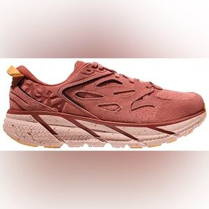 NWT Hoka Clifton L Suede Sneakers Earthenware Hot Sauce Red Brown Unisex Leather
